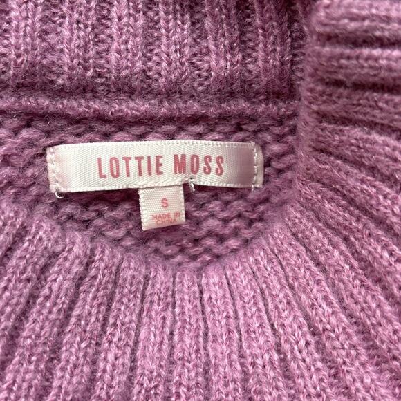 Lottie Moss Womens Pink Purple Southwest Fair Isle Crop Pullover Sweater Size S - Picture 7 of 8